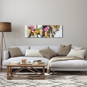 Obraz so zmrzlinami (s hodinami) (90x30 cm)