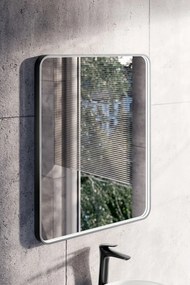 Dotykové nástěnné zrcadlo s LED osvětlením VEGA 65x80 cm černé