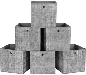 Úložný box Grey, sada 6ks, 30x30x30 cm, sivá