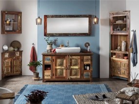 furniture-nabytek.cz - Masívna pod umývadlová skrinka Sumana z recyklovaného dreva, lakovaná, hnedá – 130×50×75 cm