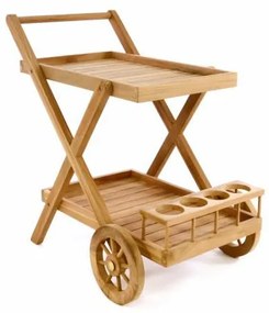 Servírovací vozík DIVERO z teakového dreva