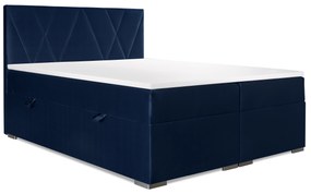 Manželská posteľ Boxspring 180 cm Lanarra (tmavomodrá) (s úložným priestorom). Vlastná spoľahlivá doprava až k Vám domov. 1044225