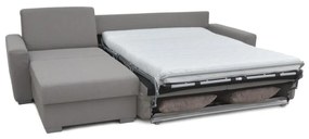 Rozkladacia rohová sedacia súprava LEKA, ľavá, sivá, s úložným priestorom, na ka