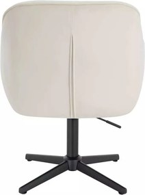 LuxuryForm DESIGN Stolička AVOLA VELUR na čiernom kríži - biela