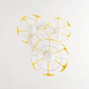 Detský luster na lanku STARS 3xE27/15W/230V žltá/biela