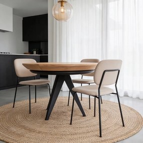 Okrúhly rozkladací jedálenský stôl s prídavnou doskou s doskou v dubovom dekore ø 120 cm Magnus – Windsor &amp; Co Sofas