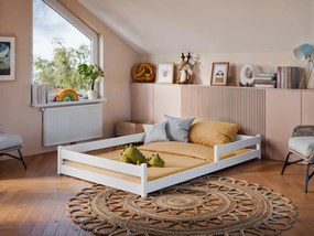 Detská Montessori posteľ z masívu borovice ALICE - 200x120 cm - BIELA