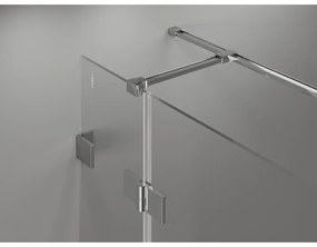 Mexen Lunar T, sklápací sprchový kút ľavý 140 x 120 cm, 8mm číre sklo, chrómový profil, 834T-140-120-01-00-L