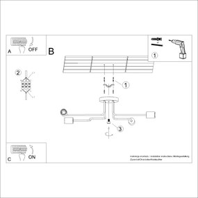Sollux SL.1665 - Prisadený luster TIMBO 4xE27/15W/230V biela/béžová/buk