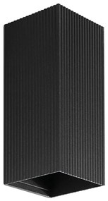 FARO 40566 - Nástenné svietidlo SOLE 2xGU10/8W/230V čierna vrúbkovaná hranatý