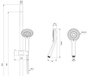 OMNIRES YOSEMITE-SBL - Sprchová sada YOSEMITE polomatná čierna