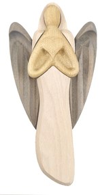 AMADEA Drevený anjel so srdcom, farebný, masívne drevo, 22x12x2 cm