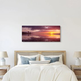 Obraz - Pláž pri západe slnka (120x50 cm)