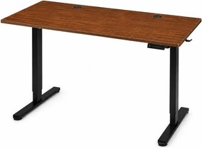 Elektrický písací stôl 120x60 cm, zdvíhateľný, výškovo nastaviteľná 72-118 cm, tmavý dub,