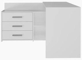 Rohový pc stolík Debio 1 (biela). Akcia -20%. Vlastná spoľahlivá doprava až k Vám domov. 1132465