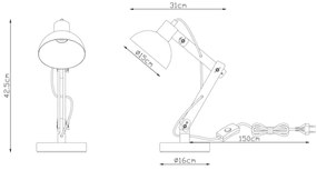 Globo 21504 - Stolná lampa TONGARIRO 1xE27/40W/230V