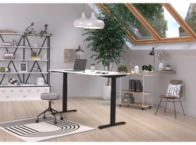 Pracovný stôl s elektricky nastaviteľnou výškou s bielou doskou 80x160 cm Jet – Germania