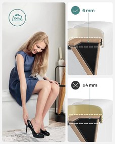 Taburetka 80 L, lavica s úložným priestorom, nosnosť do 300 kg, biela