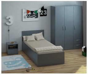 Jednolôžková posteľ 90 cm Discutibles (grafit) (s roštom) (s úl. priestorom). Vlastná spoľahlivá doprava až k Vám domov. 1116313