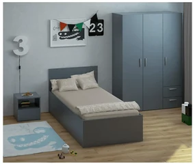 Jednolôžková posteľ 90 cm Discutibles (grafit) (s roštom) (s úl. priestorom). Vlastná spoľahlivá doprava až k Vám domov. 1116313