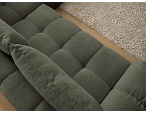 Zelená ženilková rozkladacia/s úložným priestorom rohová pohovka (pravý roh/do L) Everest – Bobochic Paris