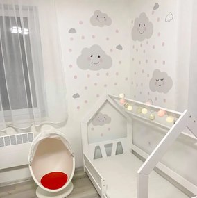 Nálepka na stenu - Obláčiky s bodkami