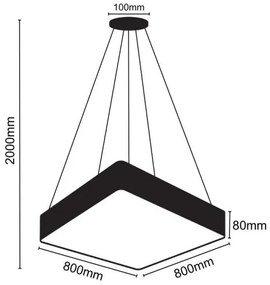 LED Luster na lanku LED/110W/230V 4000K 80x80 cm
