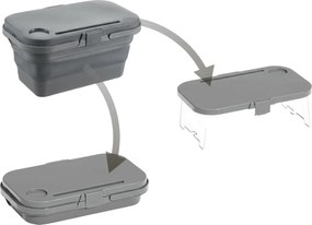 Skladací piknikový kôš TRIGO 3v1, sivý