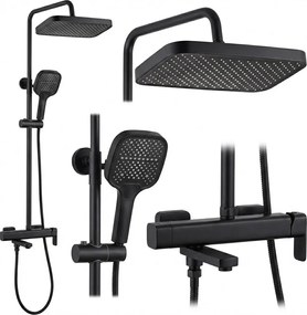 Rea Arlo, sprchový set s vaňovou výlevkou, čierna matná, REA-P7440