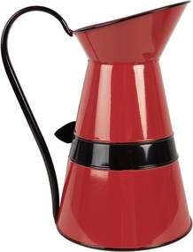 Červený kovový vianočný dekoračný džbánok Santov opasok L - 22*17*27 cm