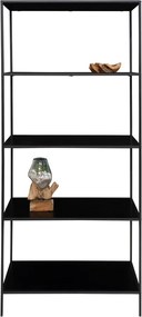 Čierna kovová knižnica 80x170x36 cm Vita – House Nordic