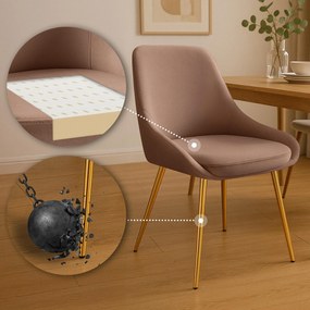Sada 2 ks jedálenskej stoličky Elmira zamat - hnedá