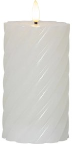 Biela vosková LED sviečka Star Trading Flamme Swirl, výška 15 cm
