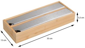 Drevený organizér na fólie s rezačkou Double, 35x13x5,5 cm