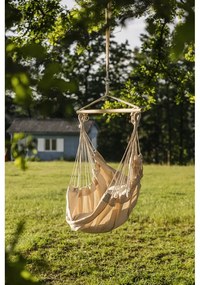 Krémovobiele polstrované závesné záhradné kreslo Tobago – Garden Pleasure