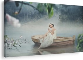 Obraz - Žena na loďke (90x60 cm)
