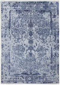 Diamond Carpets koberce Ručne viazaný kusový koberec Diamond DC-JK ROUND Silver / peacock blue - 365x457 cm