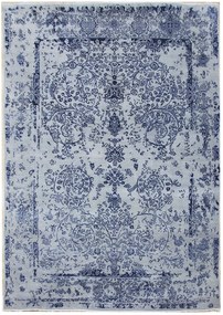 Ručne viazaný kusový koberec Diamond DC-JK ROUND Silver / peacock blue, 365x550, modrá, chodba / predsieň, Diamond Carpets India