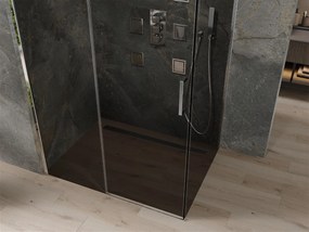 Mexen OMEGA sprchovací kút 120x90cm, 8mm sklo, chrómový profil-šedé sklo, 825-120-090-01-40