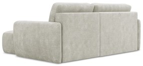 Krémová ženilková rozkladacia/s úložným priestorom rohová pohovka (pravý roh/s leňoškou) Lilo – Makamii