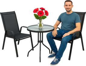 TRENDIE Zostava záhradného nábytku - 2 stoličky a stôl 60cm okrúhly