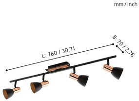 Eglo 94587 - LED bodové svietidlo BARNHAM 4xGU10/3,3W/230V