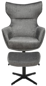 Kreslo VOGUE otočné o 360° zamatovo sivé