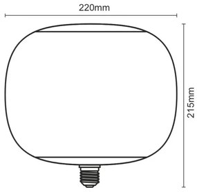 LED Žiarovka FILAMENT SMOKE T220 E27/4W/230V 1800K