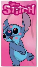 Dievčenská plážová osuška Lilo &amp; Stitch - motív V záplave bozkov - 100% bavlna - 70 x 140 cm