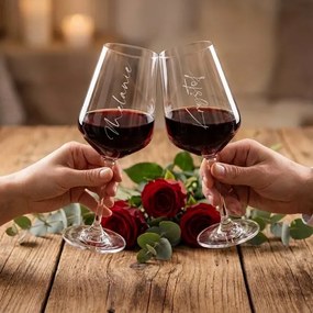 Poháre na víno k výročiu Calligraphy style 2 ks