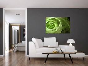 Obraz - Abstraktné ruže zelená (90x60 cm)