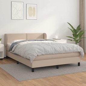 Boxspring posteľ s matracom kapučínová 140x200 cm umelá koža 3127258