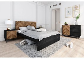 Čierna/v prírodnej farbe dvojlôžková posteľ 160x200 cm Gio – Marckeric