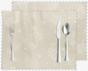 Goldea vianočné prestieranie na stôl teflónové - zimné vetvičky na latte - sada 2ks 30 x 40 cm